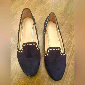 Crown & Ivy Colette Shoe Navy Blue And Pink Loafer Flats Women’s Size 6.5 EUC